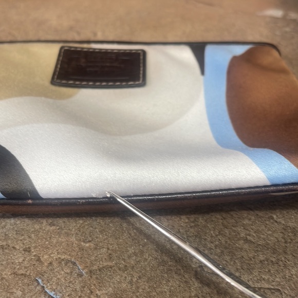 COACH Scarf Print Mini Pouch with Strap - Picture 7 of 8